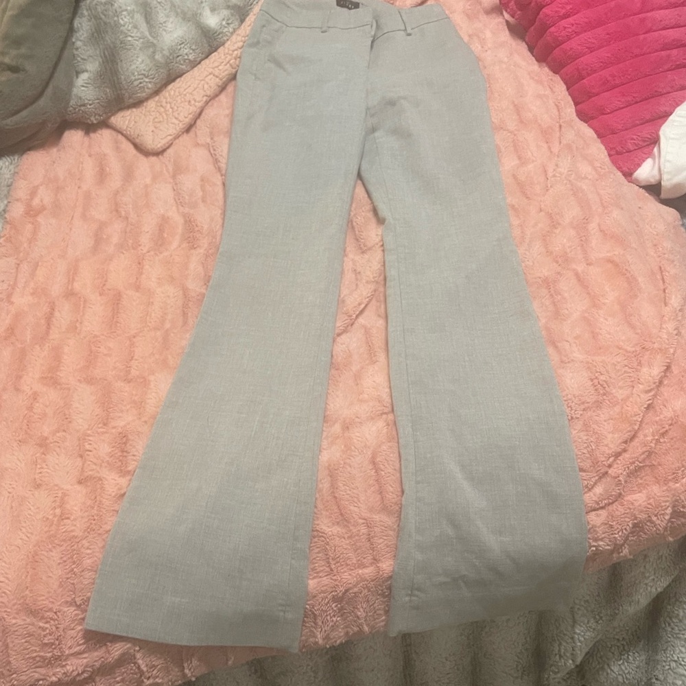 White House Black Market Flare Dress Pants - Size 0L - Light Gray